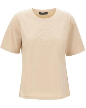Elena Miro Monogram-Embossed T-Shirt - Natural