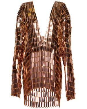 LAQUAN SMITH Long Sleeve Mini Dress - Brown