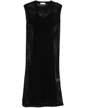 Roberto Collina Robe Mi-Longue En Maille - Black