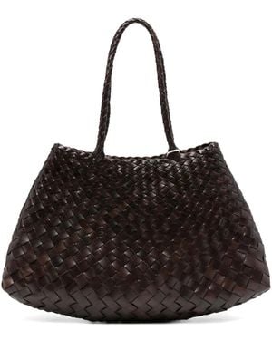 Dragon Diffusion Leather Open-Toe Tote Bag - Black