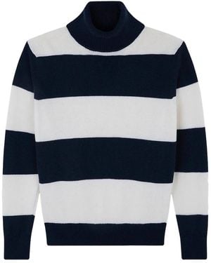 Paul & Shark Turtleneck Striped Sweater - Blue