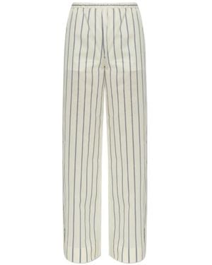 Moncler Striped Wide-Leg Trousers - White
