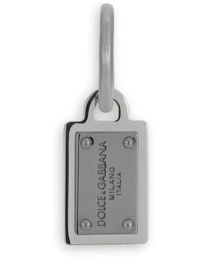 Dolce & Gabbana Orecchini Con Logo Inciso - Bianco