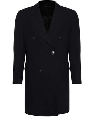 Canali Doppelreihiger Mantel - Schwarz