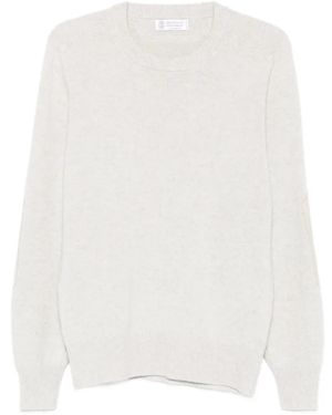 Brunello Cucinelli Elbow-Patch Jumper - White