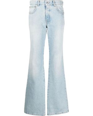Off-White c/o Virgil Abloh Vaqueros Bleach Baby Acampanados - Azul