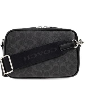 COACH Charter Pattern Strap Tote Bag - Black