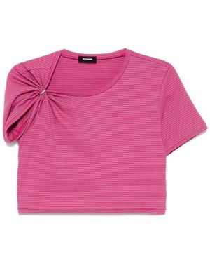 we11done Gathered Cropped T-Shirt - Pink