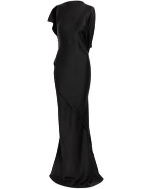 Victoria Beckham Kyra Asymmetric Ruffled Maxi Dress - Black