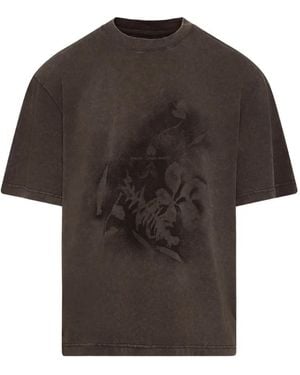 Feng Chen Wang T-Shirt Mit Graffiti-Print - Grau