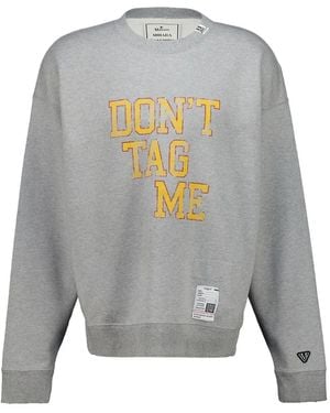 Maison Mihara Yasuhiro Slogan-Print Distressed-Effect Sweatshirt - Grey
