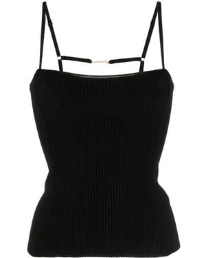 Jacquemus Le Haut Sierra Ribbed Tank Top - Black