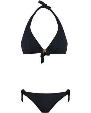 Emporio Armani Logo-Plaque Bikini Set - Black