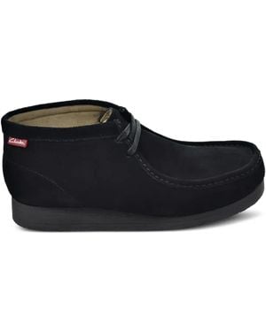 Clarks Stinson Hi Suede Lace-Up Shoes - Black