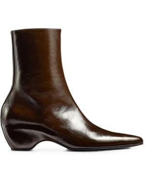 KHAITE Sybil Pointed-Toe Ankle Boots - Brown