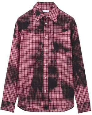 McQueen Flannel Check Tie-Dye Shirt - Purple