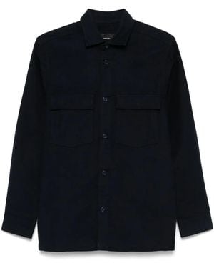Remus Uomo Cotton Overshirt - Blue