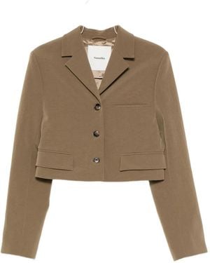 Nanushka Three-Button Single-Breasted Blazer - Natural