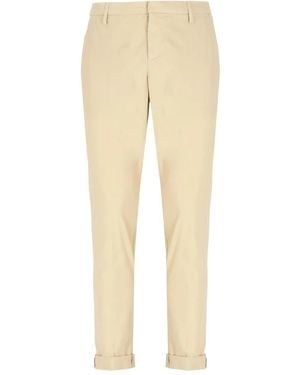 Dondup Logo-Detail Cuffed-Hem Pants - Natural