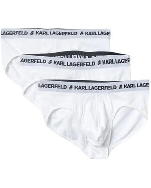 KARL LAGERFELD Logo-Waistband Briefs Set (Set Of Three) - White