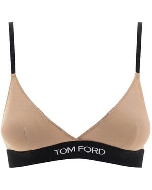 Tom Ford Logo-Band Bra - Natural