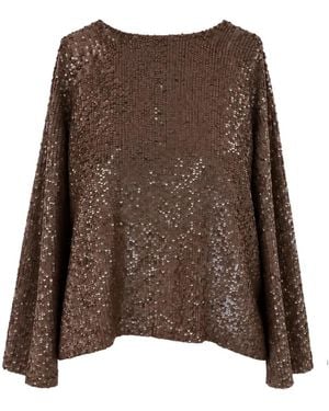 P.A.R.O.S.H. Mantella Con Paillettes - Marrone
