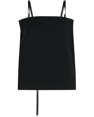 Sportmax Asymmetrical Strap Top - Black
