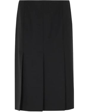 Seventy Midi Pleated-Detail Pencil Skirt - Black
