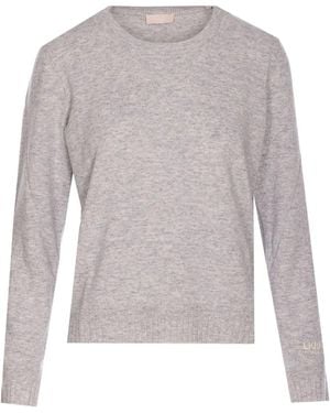Liu Jo Ribbed Crew-neck Top - グレー