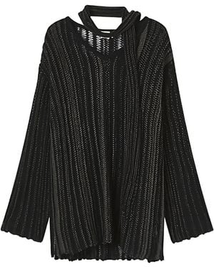 B+ AB Jersey con lazo en el cuello - Negro