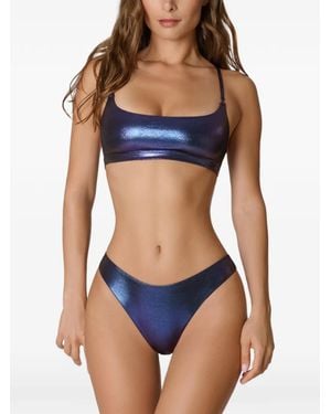 Maison Close Thong-Cut Bikini Bottoms - Blue
