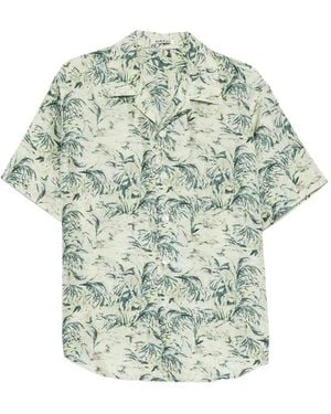 AURALEE Airy Printed Short-Sleeved Shirt - Gray