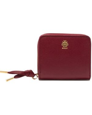 Bally Essential Logo-Print Coin Purse - Red