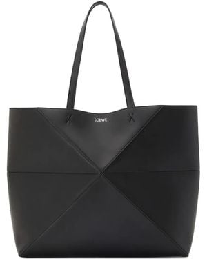 Loewe Sac Porté Épaule Puzzle Fold Horizontal - Noir