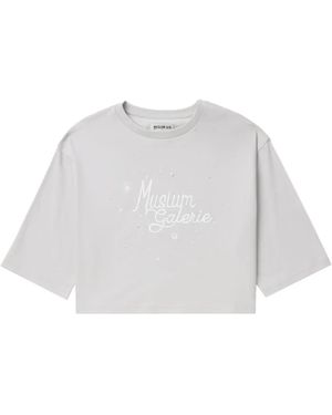 Musium Div. T-Shirt Crop Con Ricamo - Bianco