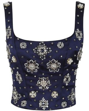 Alice + Olivia Embellished Corset - Blue
