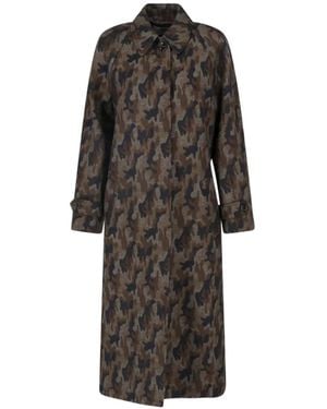 Lardini Camouflage-Print Coat - Brown