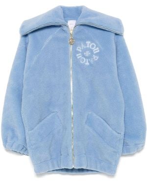 Patou Shearling Bomber Jacket - Blue