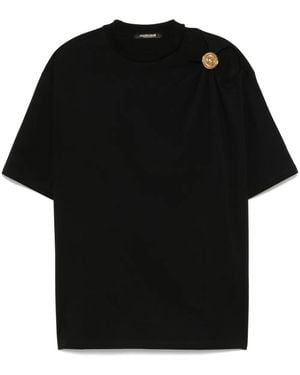 Roberto Cavalli Shoulder-Jewel T-Shirt - Black