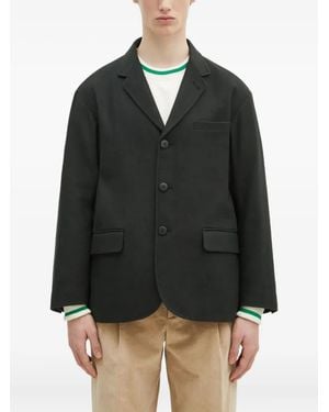 Visvim Blazer A Tre Bottoni Con Revers Classici - Nero