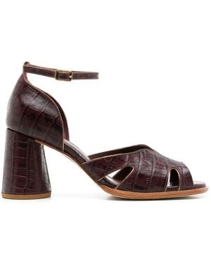 Sarah Chofakian Lucie 65Mm Leather Sandals - Brown