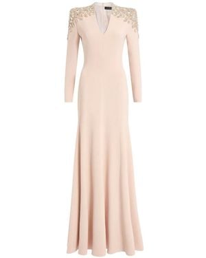 Jenny Packham Nila Beaded V-Neck Maxi Dress - Pink