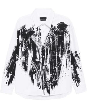 JUNTAE KIM Graphic-Print Cotton Shirt - White