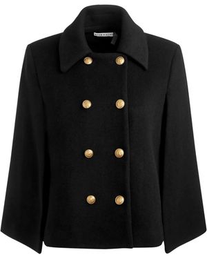 Alice + Olivia Abrigo Reynalda Con Doble Botonadura - Negro