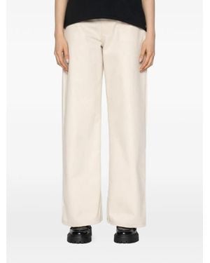 Naked & Famous Wide Wild West Herringbone Jeans - White