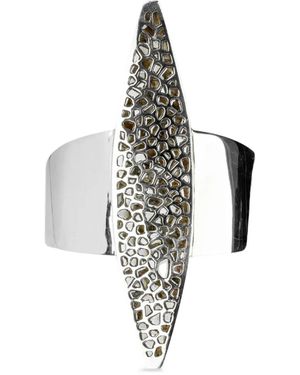 Parts Of 4 Sterling- Crescent Diamond-Pavé Bracelet - White