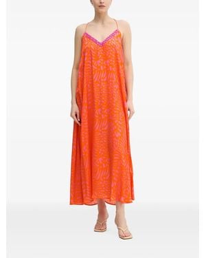 Lola Casademunt Bead-Embellished Maxi Dress - Orange