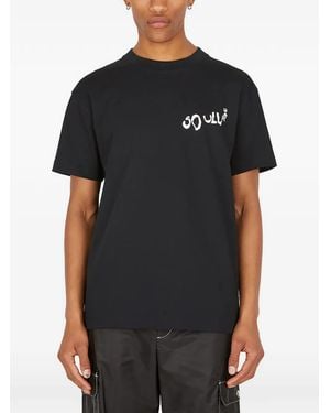 Soulland Print-Detail T-Shirt - Black