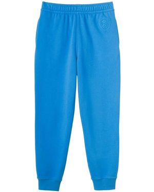 Burberry Pantalones De Chándal Con Letras Bordadas - Azul