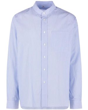 SALON C. LUNDMAN Chemise Rayée À Col Officier - Blue
